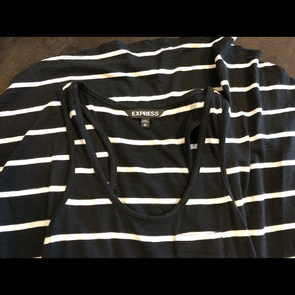 EXPRESS fitted and stripped cotton maxi dress